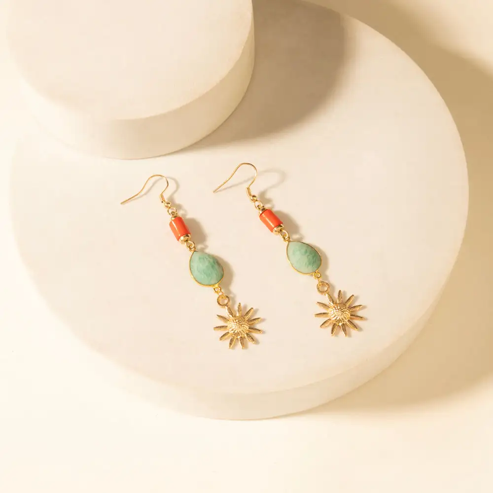 Artful Stone Accent Drop Earrings