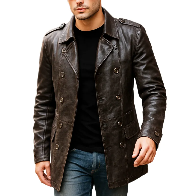 Leather Button Jacket