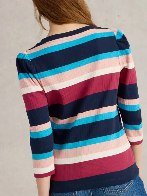 Puff Sleeve Crew Neck Tee
