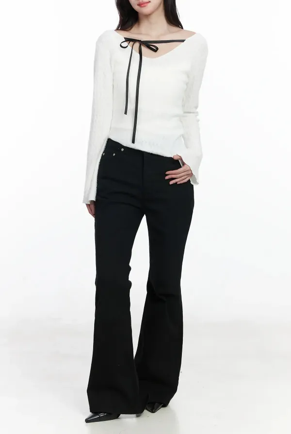High-Rise High-Waist Bootcut Jeans