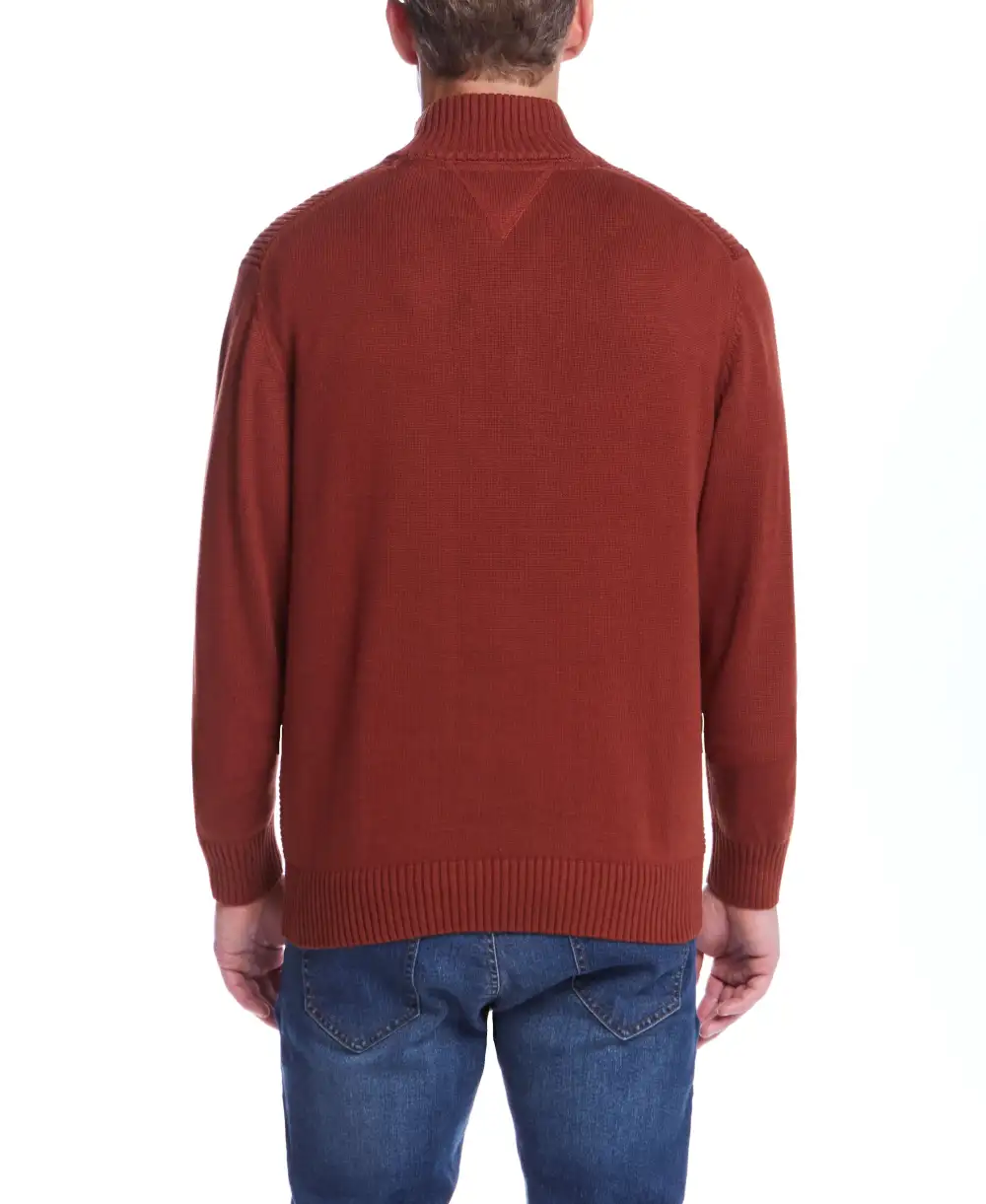 Men's Relaxed Waffle Quarter Zip Sweater
