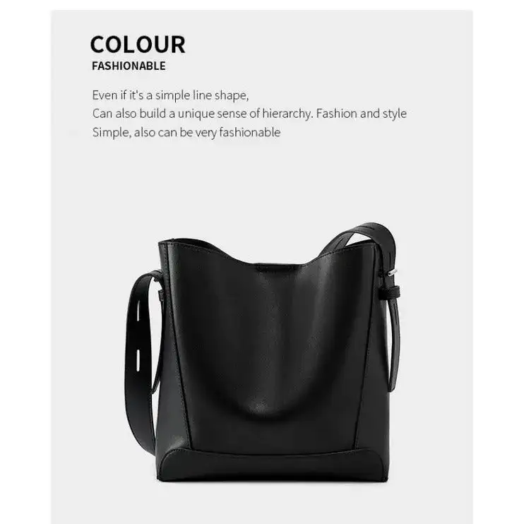 Soft Roomy Leather Bucket Bag