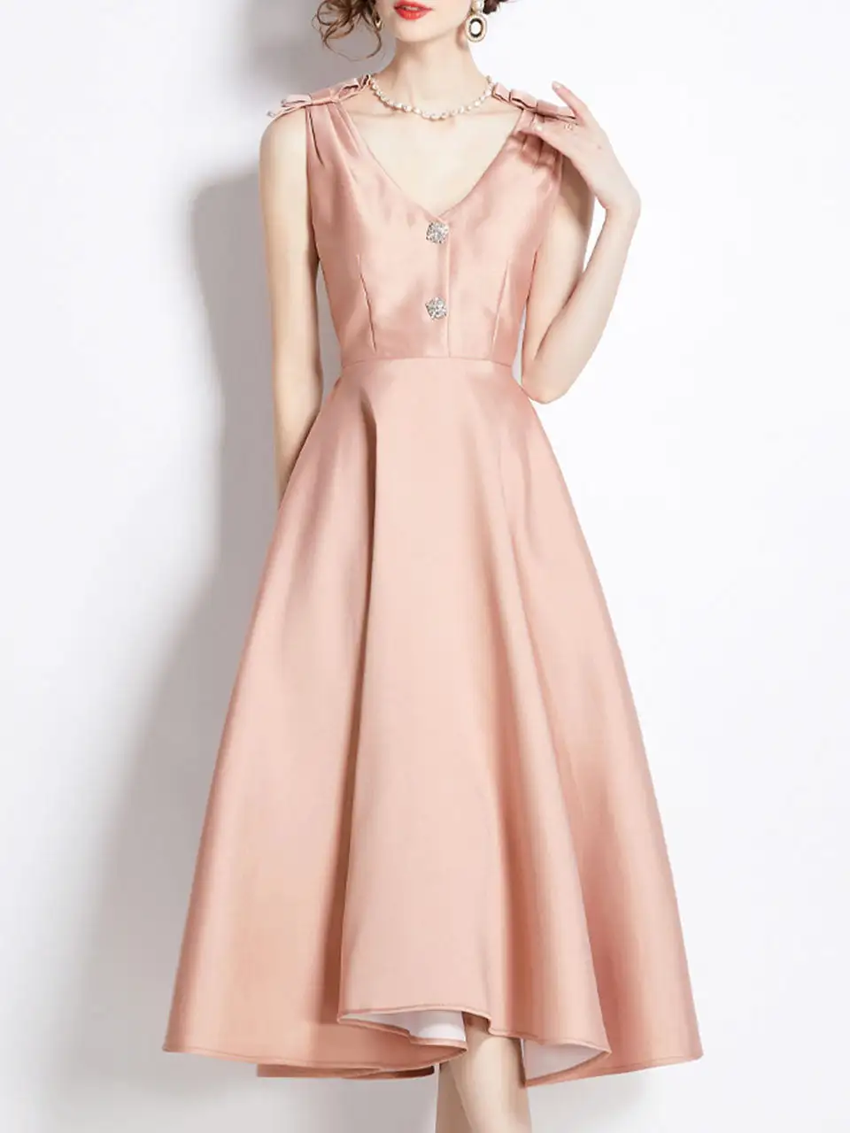 V Neck Swing Party Party Maxi Dress