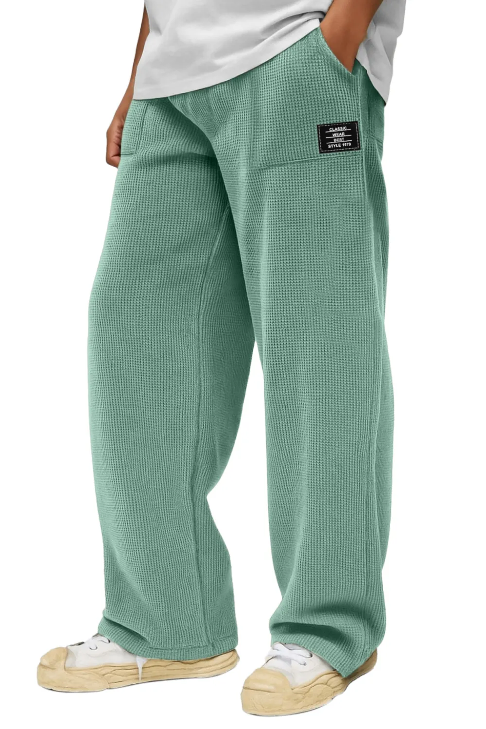 Textured Knit Pocket Relaxed Pants