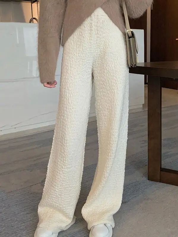 Women's Wide Leg Loose Fit Elastic Waist Pants
