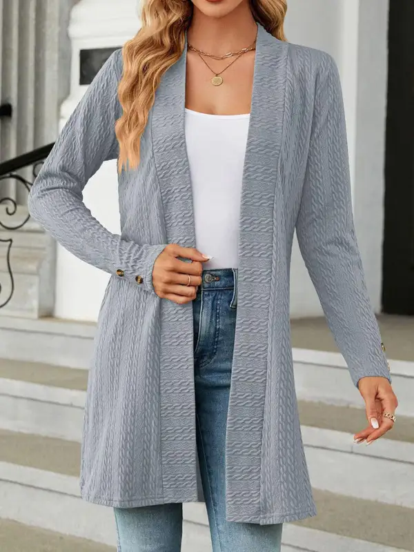 Open-Front Long-Sleeve Cardigan