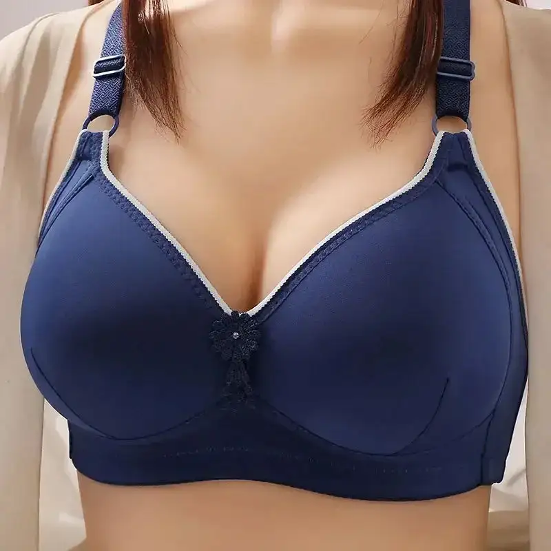 Embroidered Wireless Side-Guide Bra