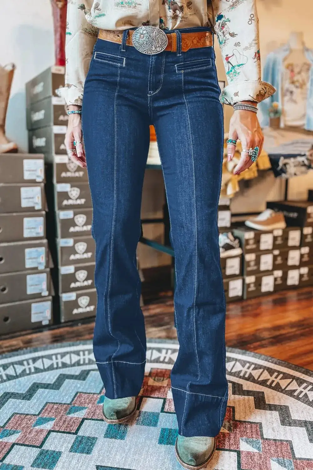 Refined Washed Stretch Straight Leg Jeans