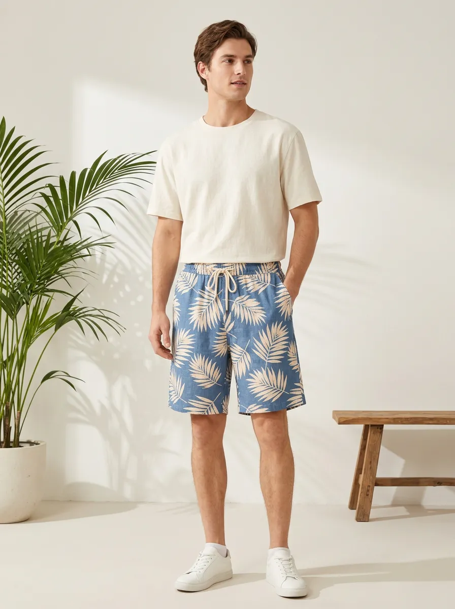 Men's Lush Printed Palm Leaf Shorts