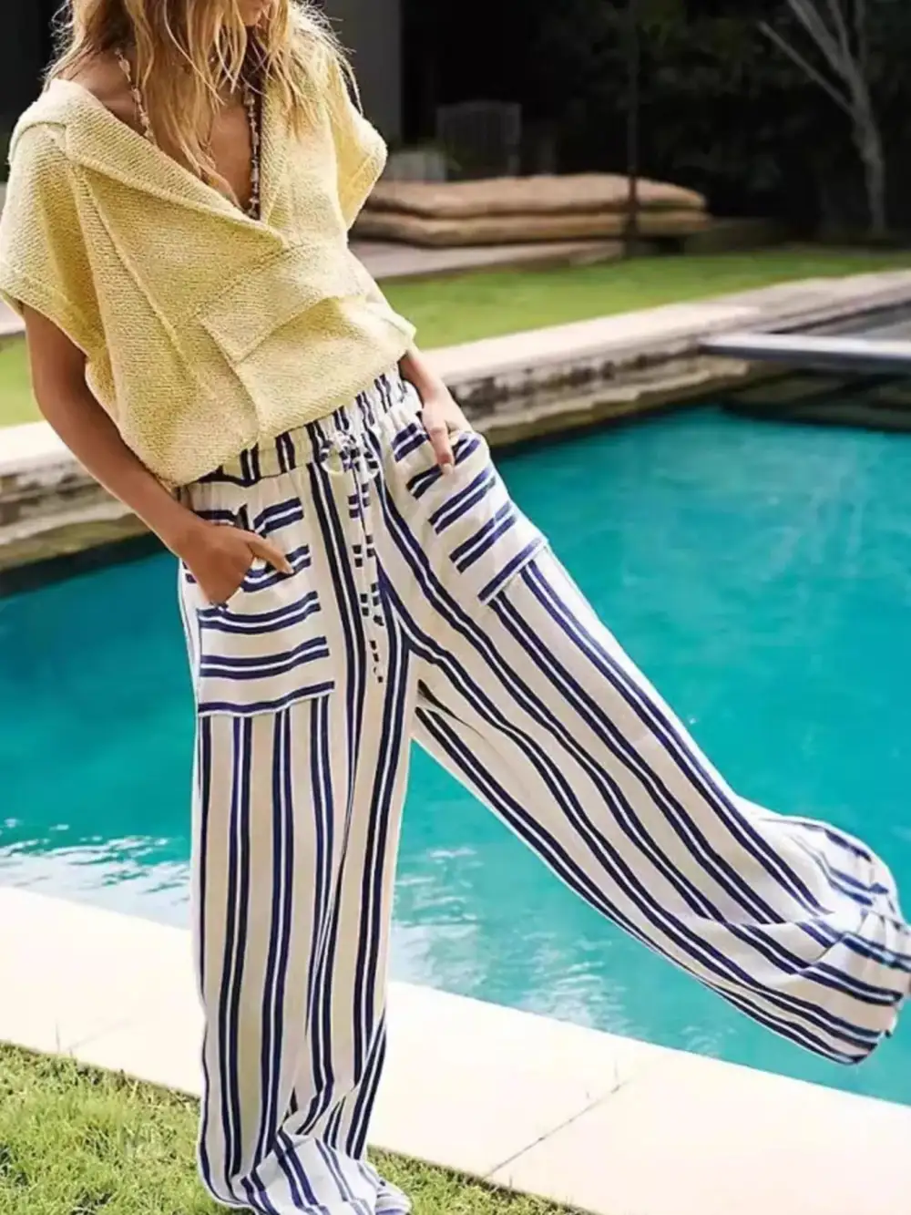 Striped Drawstring Pants