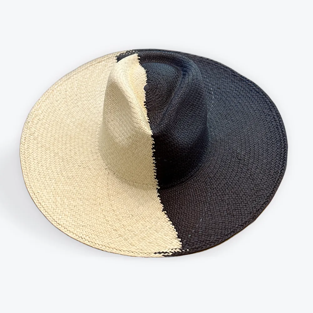 Split Weave Teardrop Crown Straw Hat