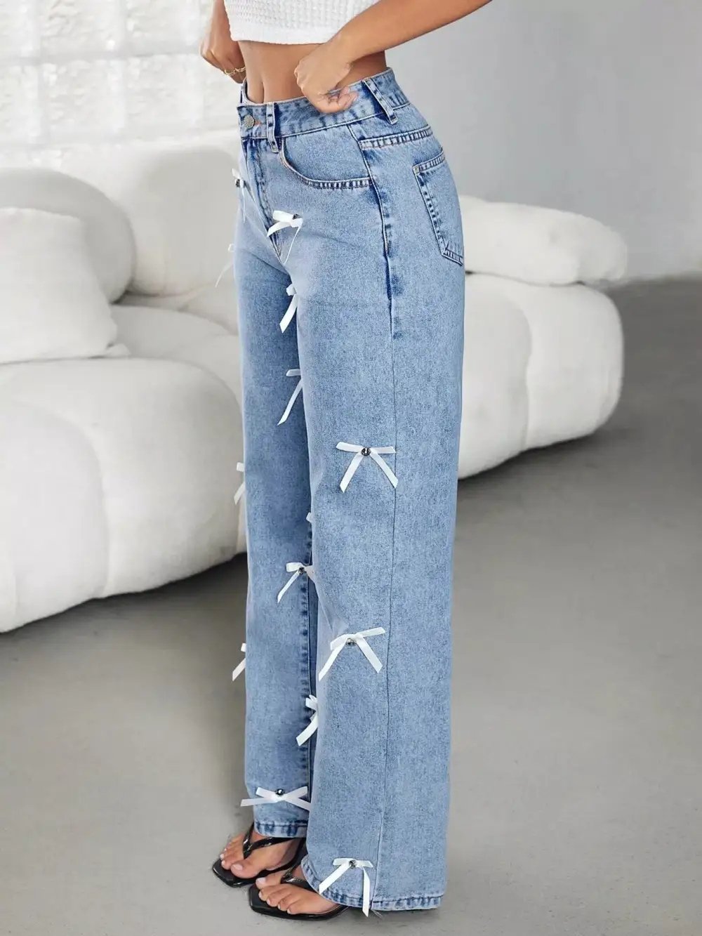 Breezy Elastic Waist Denim Jeans