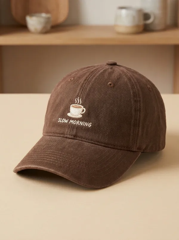 Classic Form Coffee-Lover Slow-Morning Embroidered Unisex Baseball Cap
