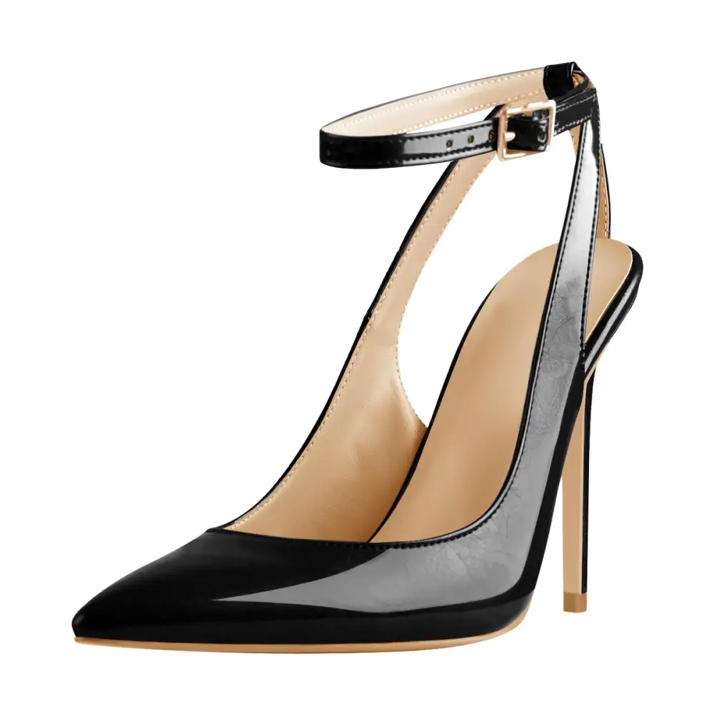 Sleek Pointed Toe Stiletto Ankle Strap Pumps