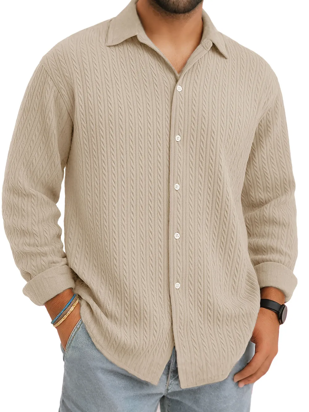 Jacquard Camp Collar Shirt