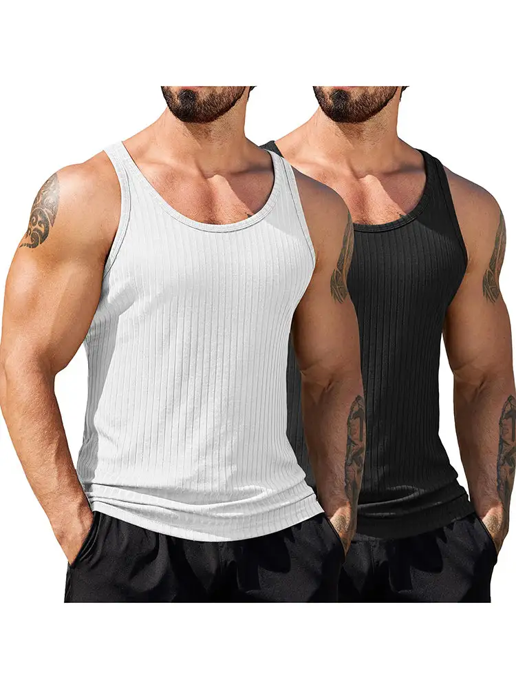Gym Muscle Packs Ribbed Knit Tank Top