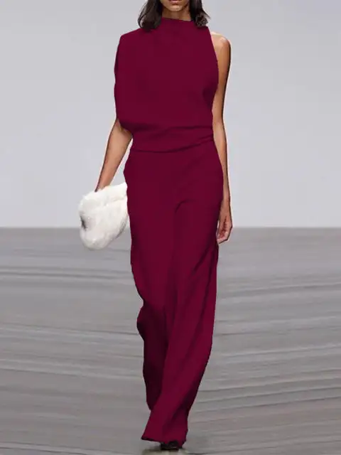 Layered Halter Neck Jumpsuit