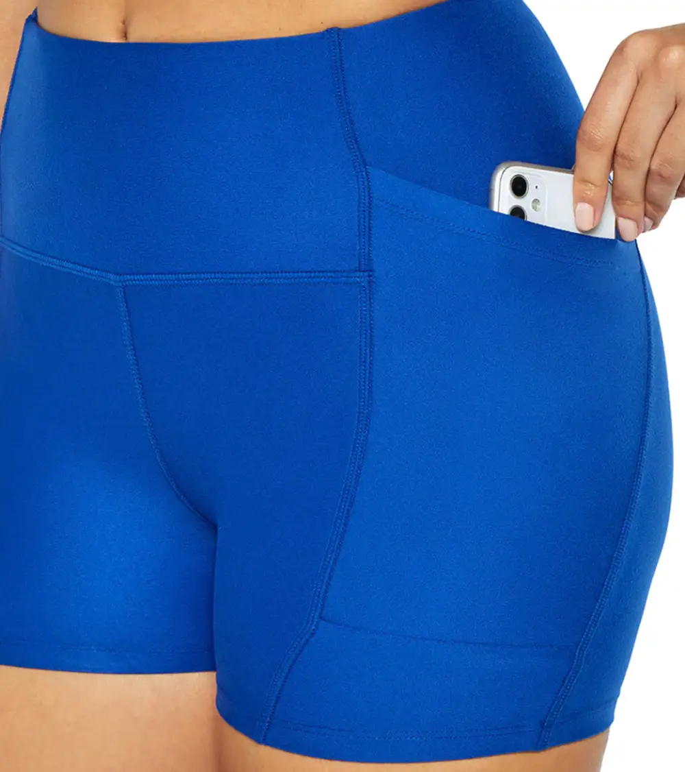 Encased Waist Side Pocket Yoga Shorts