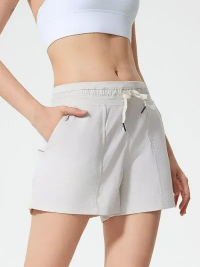 Drawstring Active Shorts With Pockets