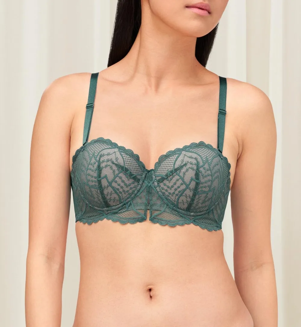 Women's Easy-Wear Wired Push-Up Detachable-Pad Lace Molded Bra