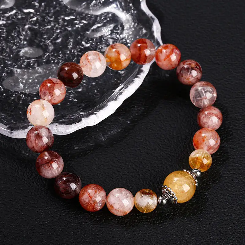 Natural Hematoid Quartz Beads Bracelet