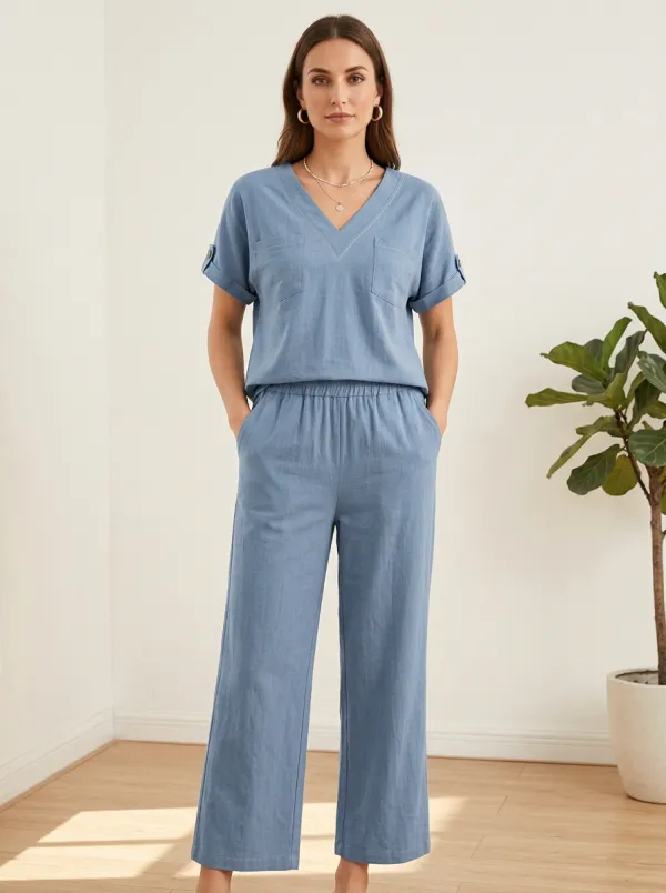 Everyday Short-Sleeve Pocket Women's V-Neck Shirt