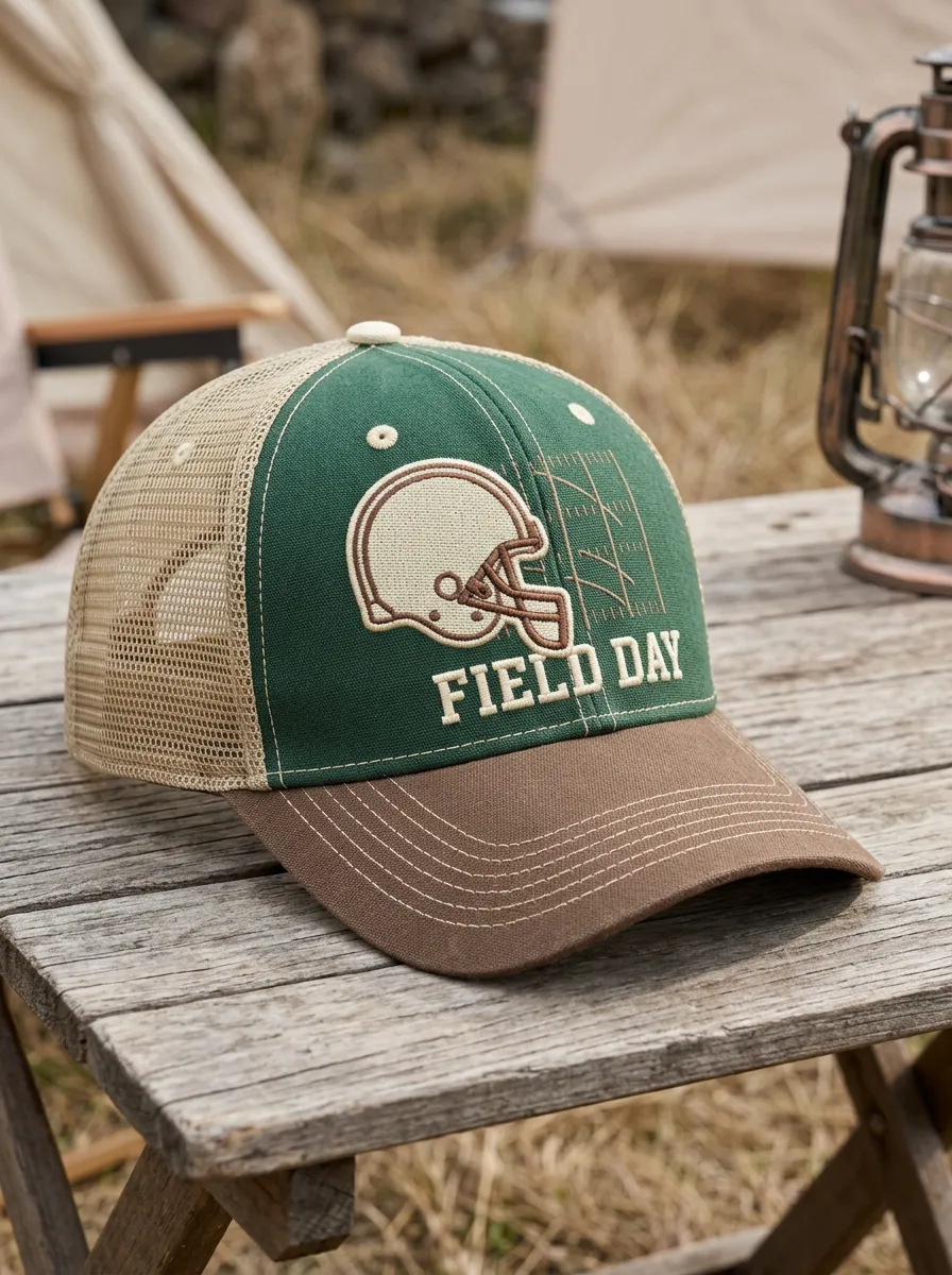 Men's Football Lover Field Day Helmet Printed Trucker Hat