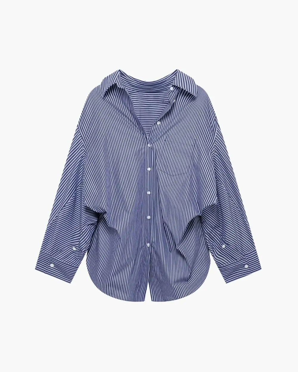 Bat-Sleeve Striped Shirt