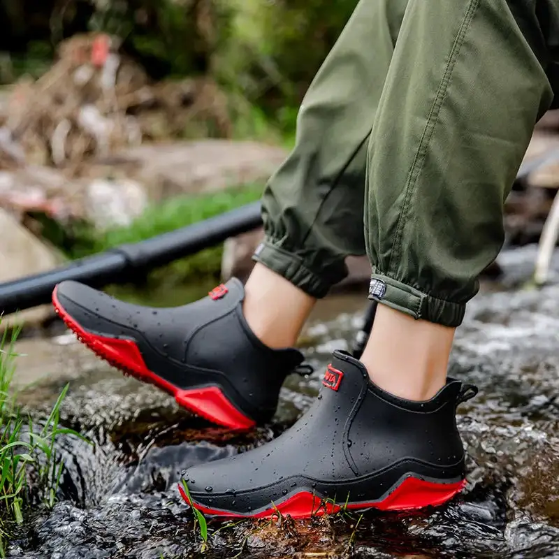 Waterproof Ankle Boots Slip Resistant Outsole Pull Tab