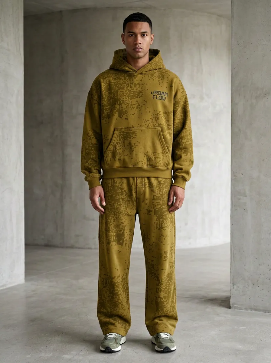 Digital-Camo Camo Men's Two-Piece Tracksuit