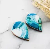 Leaf Earrings - Waterlily