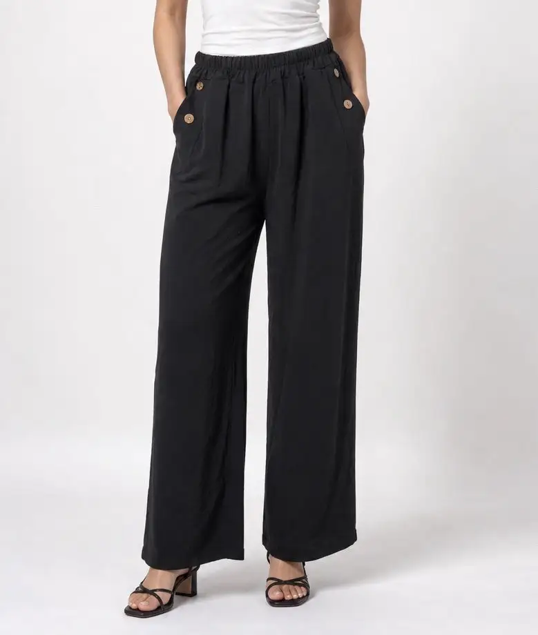 Wide Leg Cotton Trousers