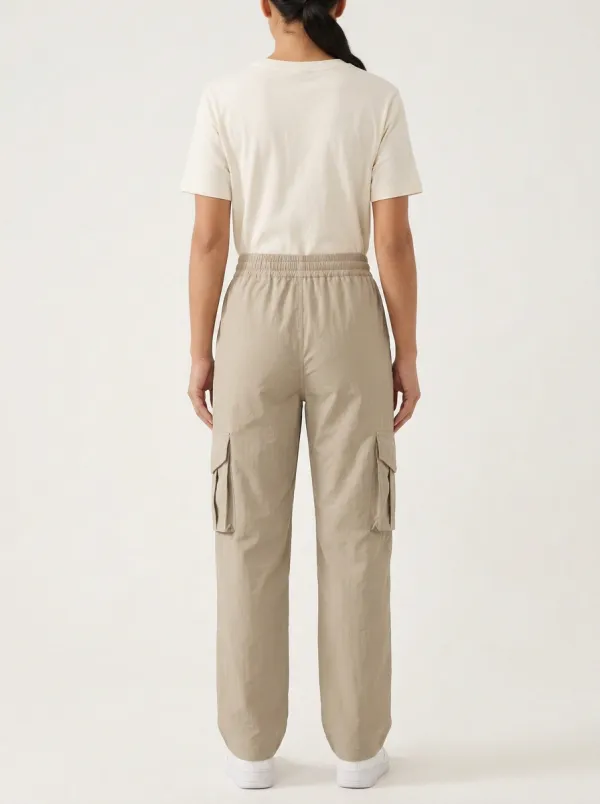 Multi-Pocket Pocket Elastic-Waist Breathable Cargo Pants