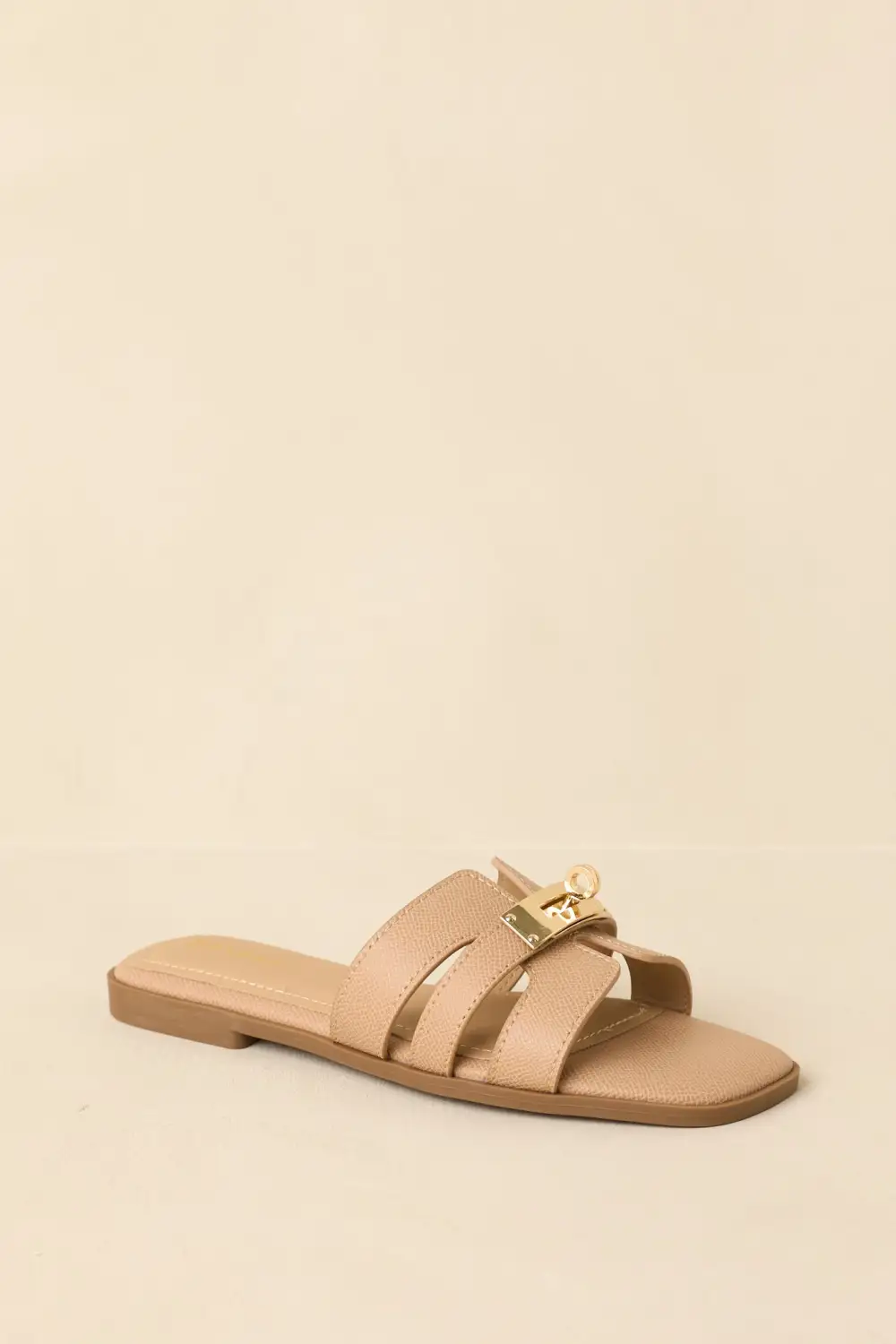 Softened Faux Leather Leather Sandals