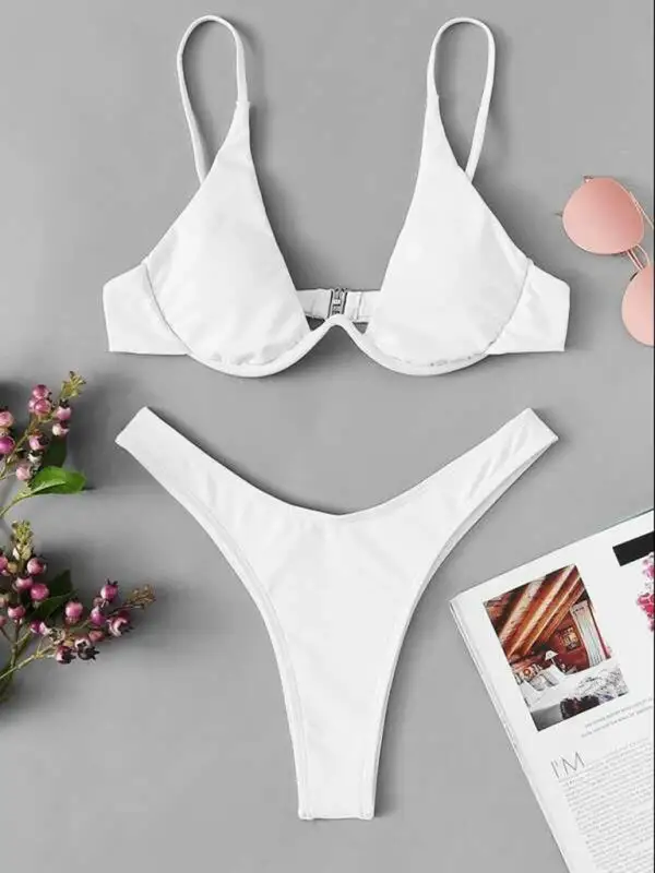 Clean Underwire Bikini Top Swim Set