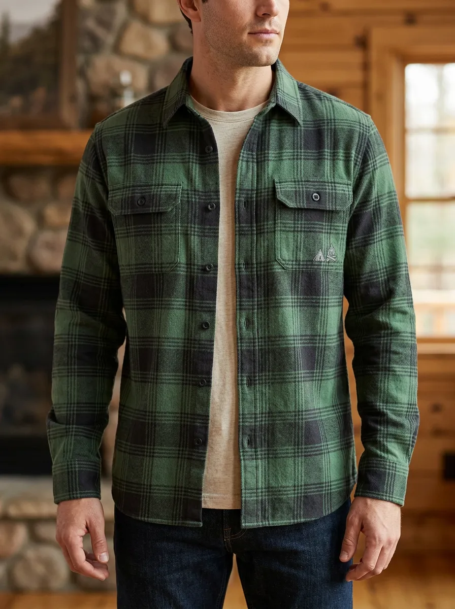 Campfire Forest Plaid Button Front Shirt