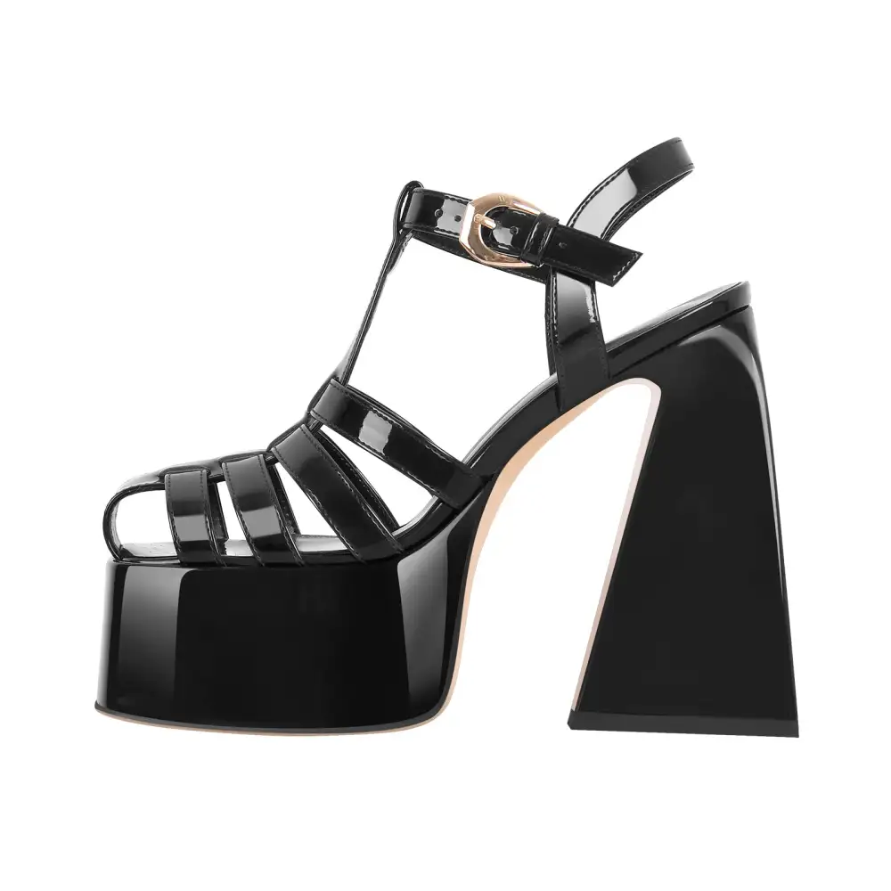 Platform Chunky High Heel Buckle Sandals