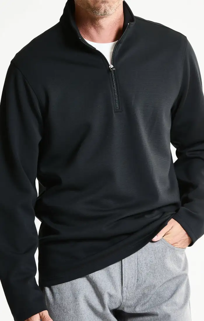 Performance Micro Stripe Knit Quarter Zip