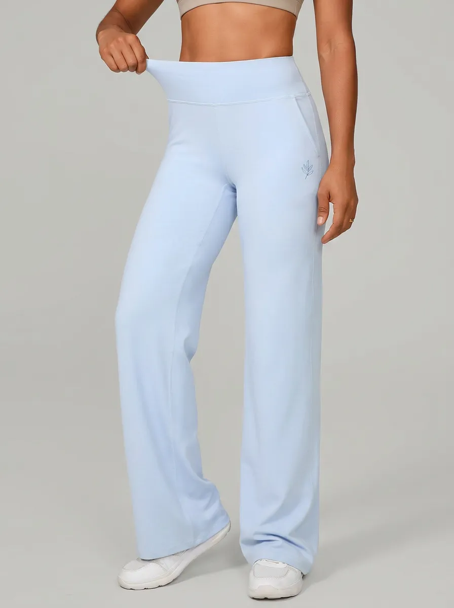Women's Active Leaf Emblem Print Mid-Rise High-Stretch Straight-Leg Pants