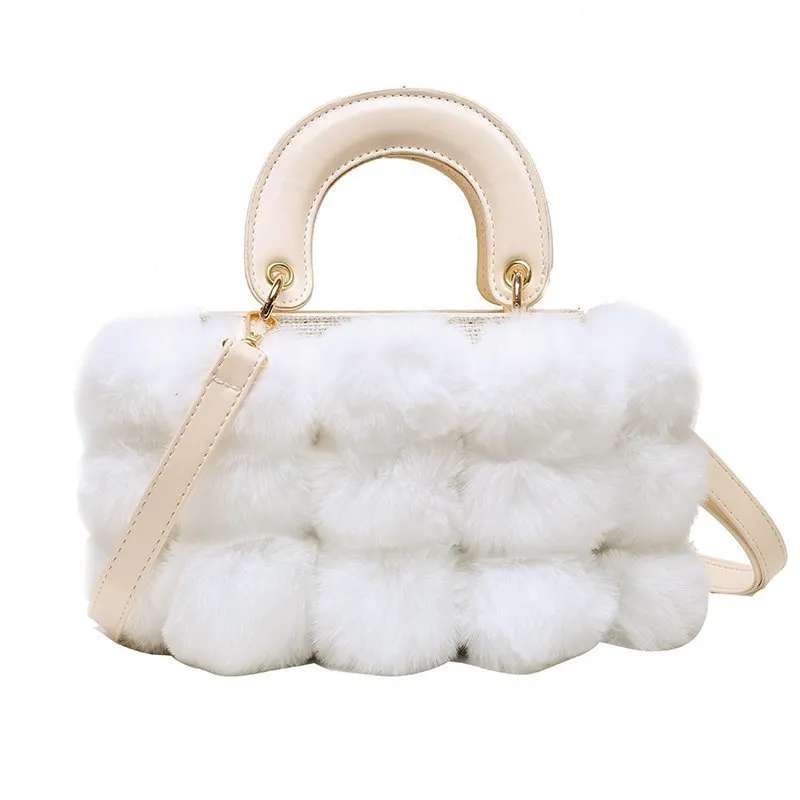Korean-Style Plush Shoulder Bag Medium Messenger Winter