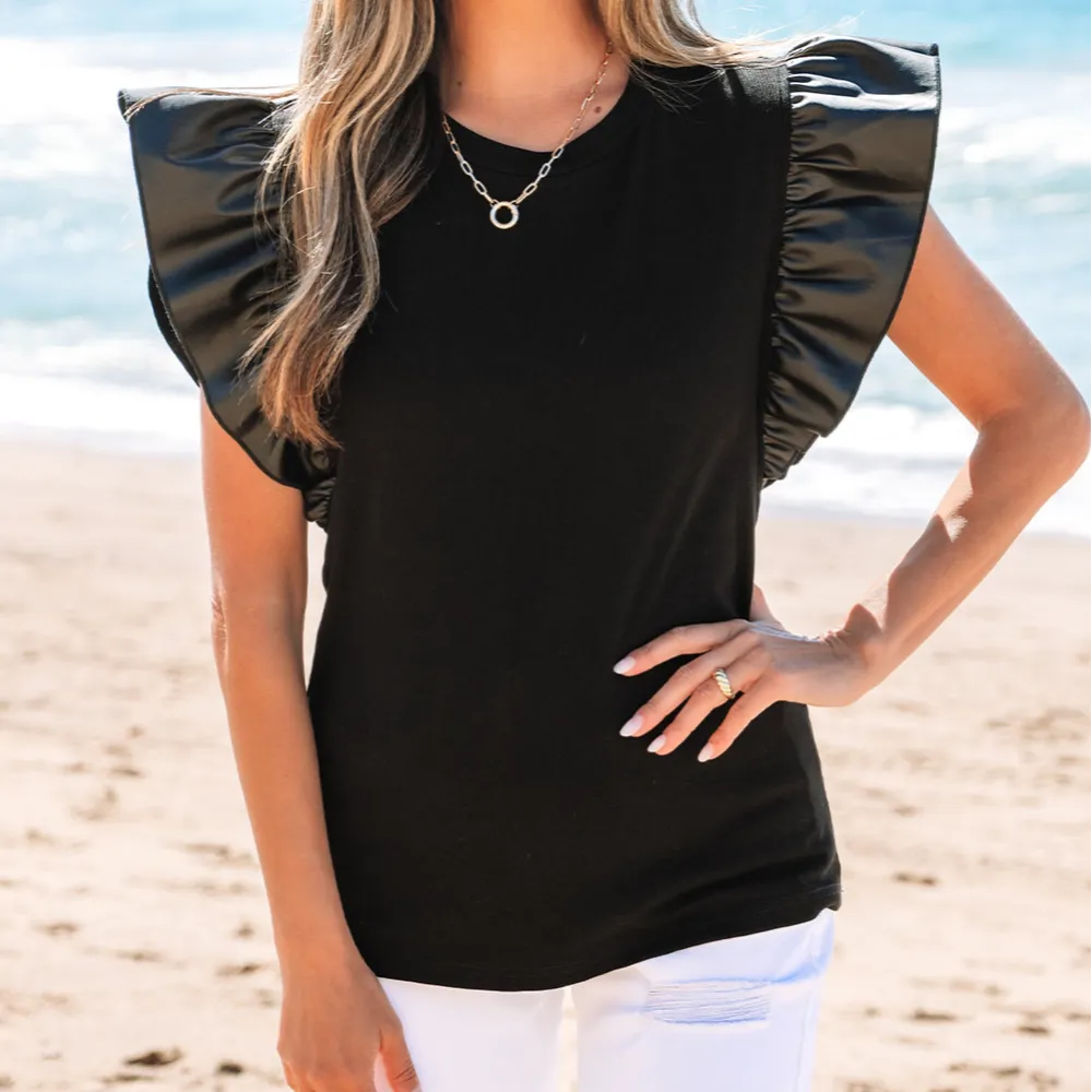 Ruffled Patchwork Blouse