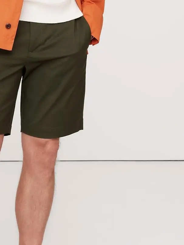 Men's  Olive Green Polyester Blend Shorts