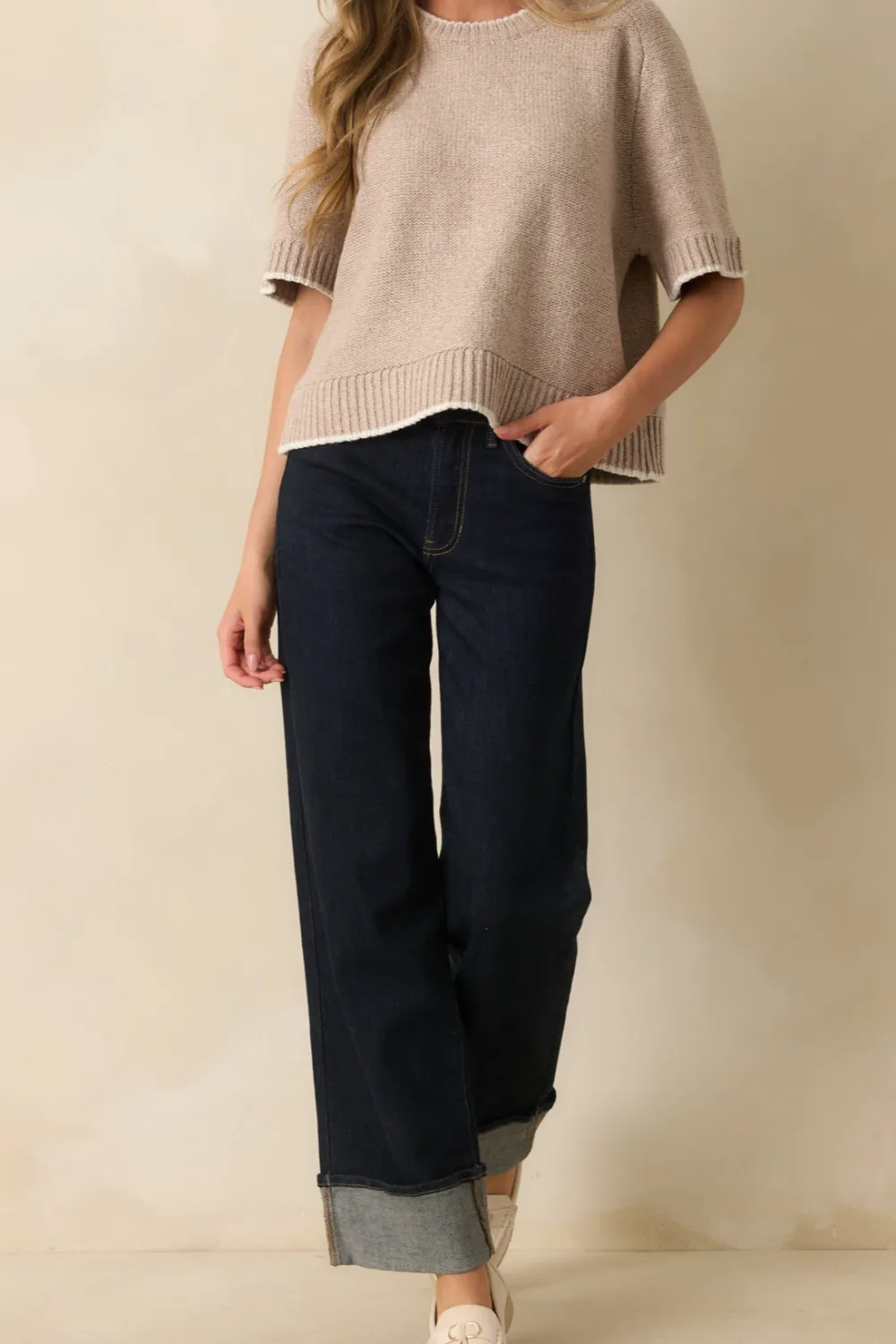 Intentions Dark Wash Wide Leg Jeans