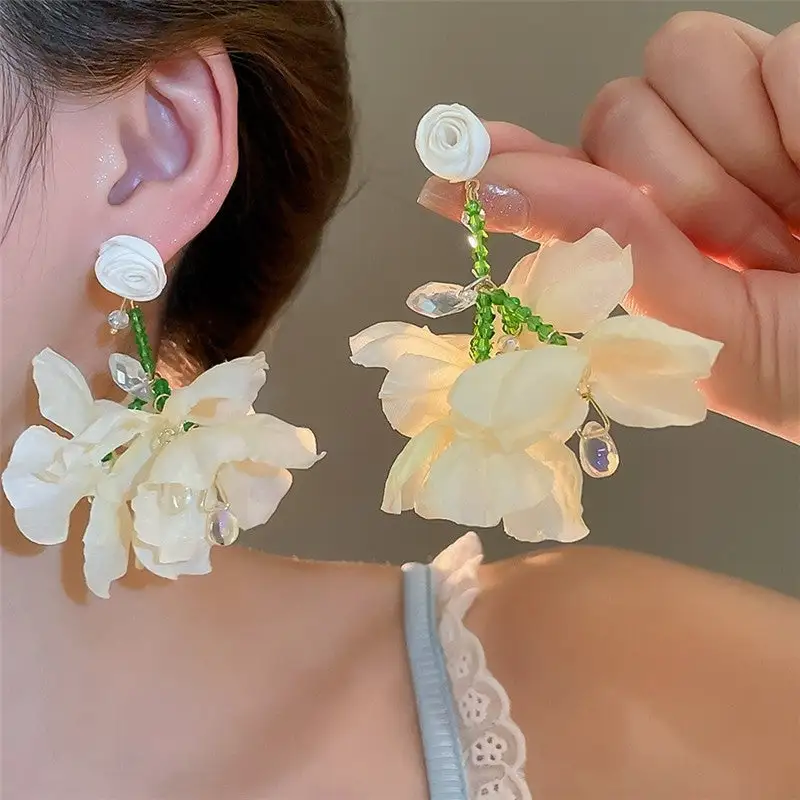 Floral Tassel Drop Earrings