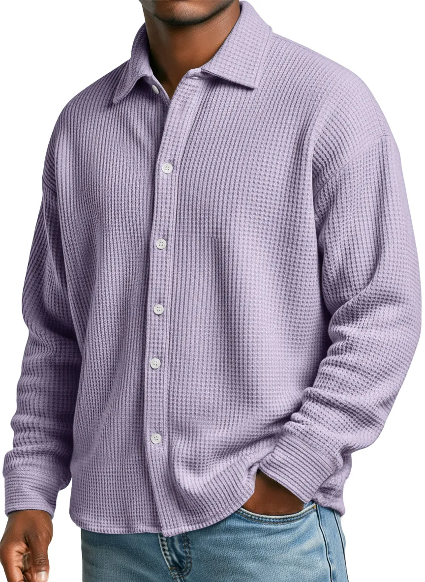 Textured Knit Long Sleeve Shirt