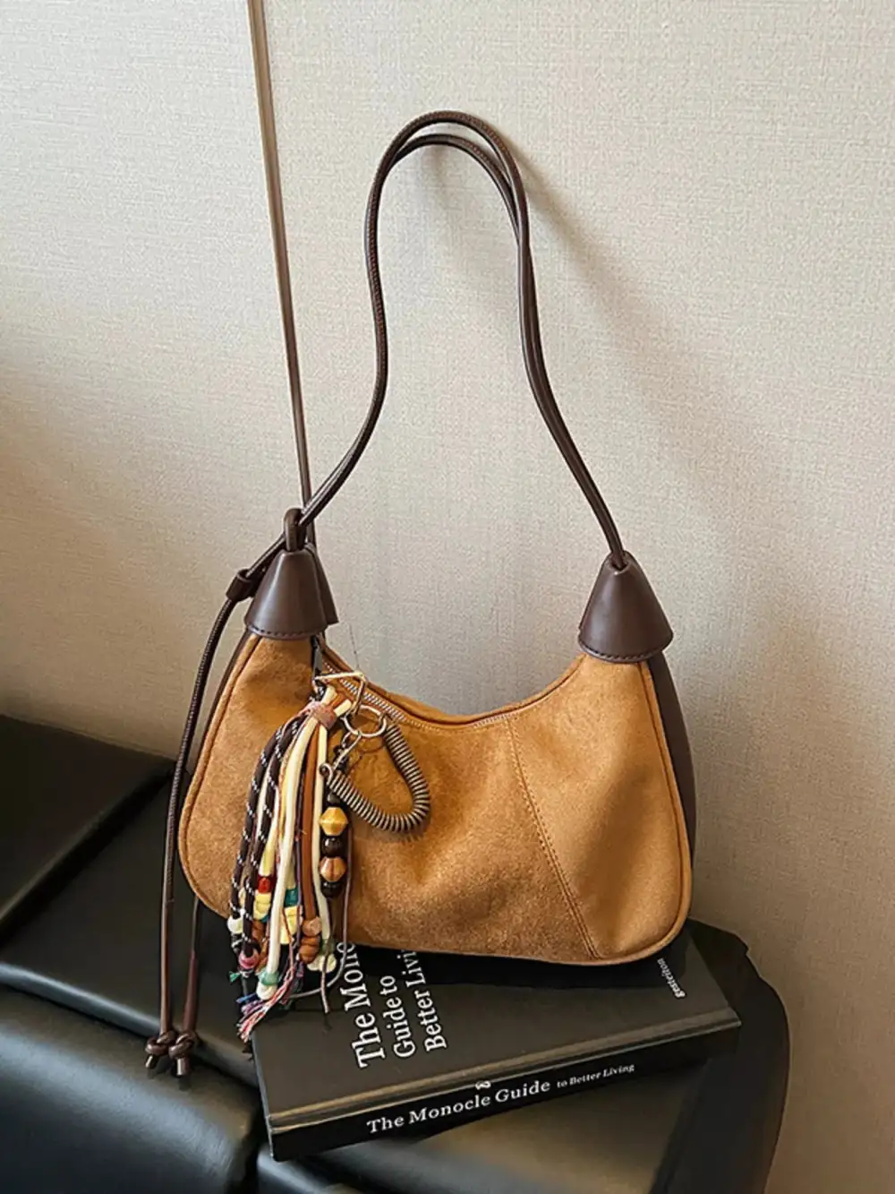 Vintage Tassel Suede Shoulder Bag