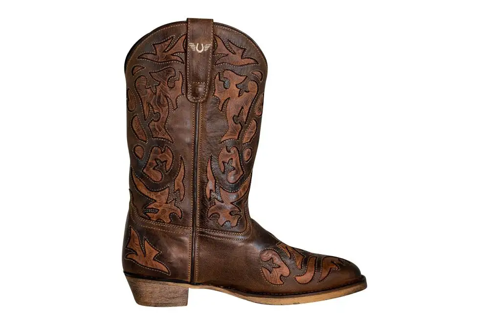 Rugged Men's Western Boots With Round Toe