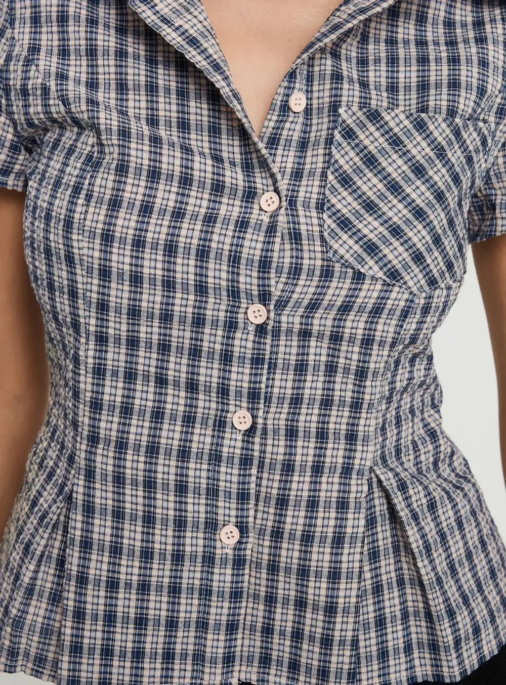 Easy Fit Button Up Collared Blouse
