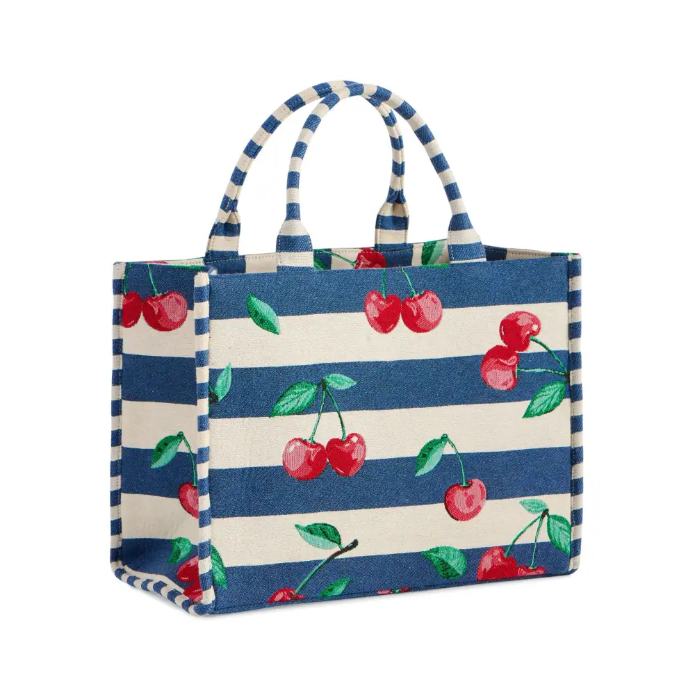 Cherry Stripe Jacquard Tote