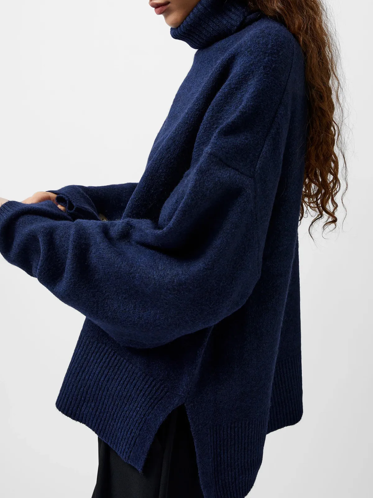 Gentle Style Soft High Collar Loose Sweater